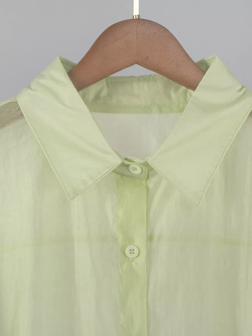 Sheer Oversized Button-Up Shirt, image 8