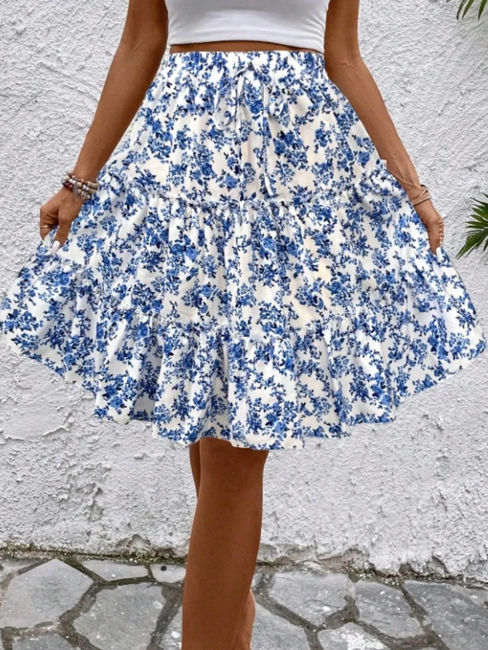 Floral Print Midi Skirt, image 5