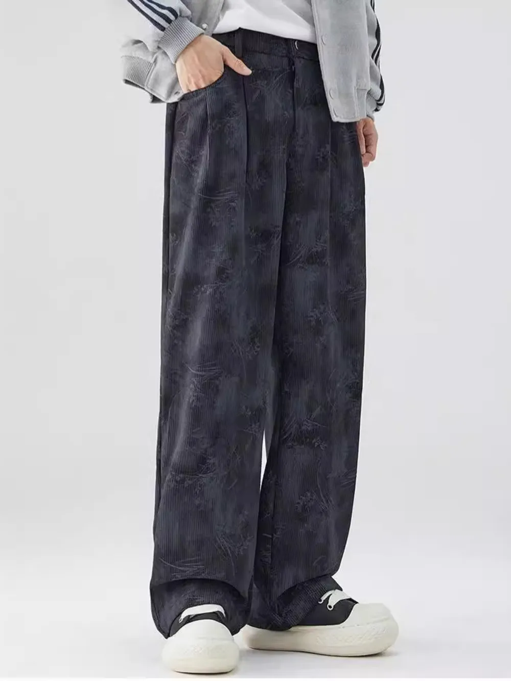Men's Full Size Wide-Leg Relaxed Fit Pants Plus Size