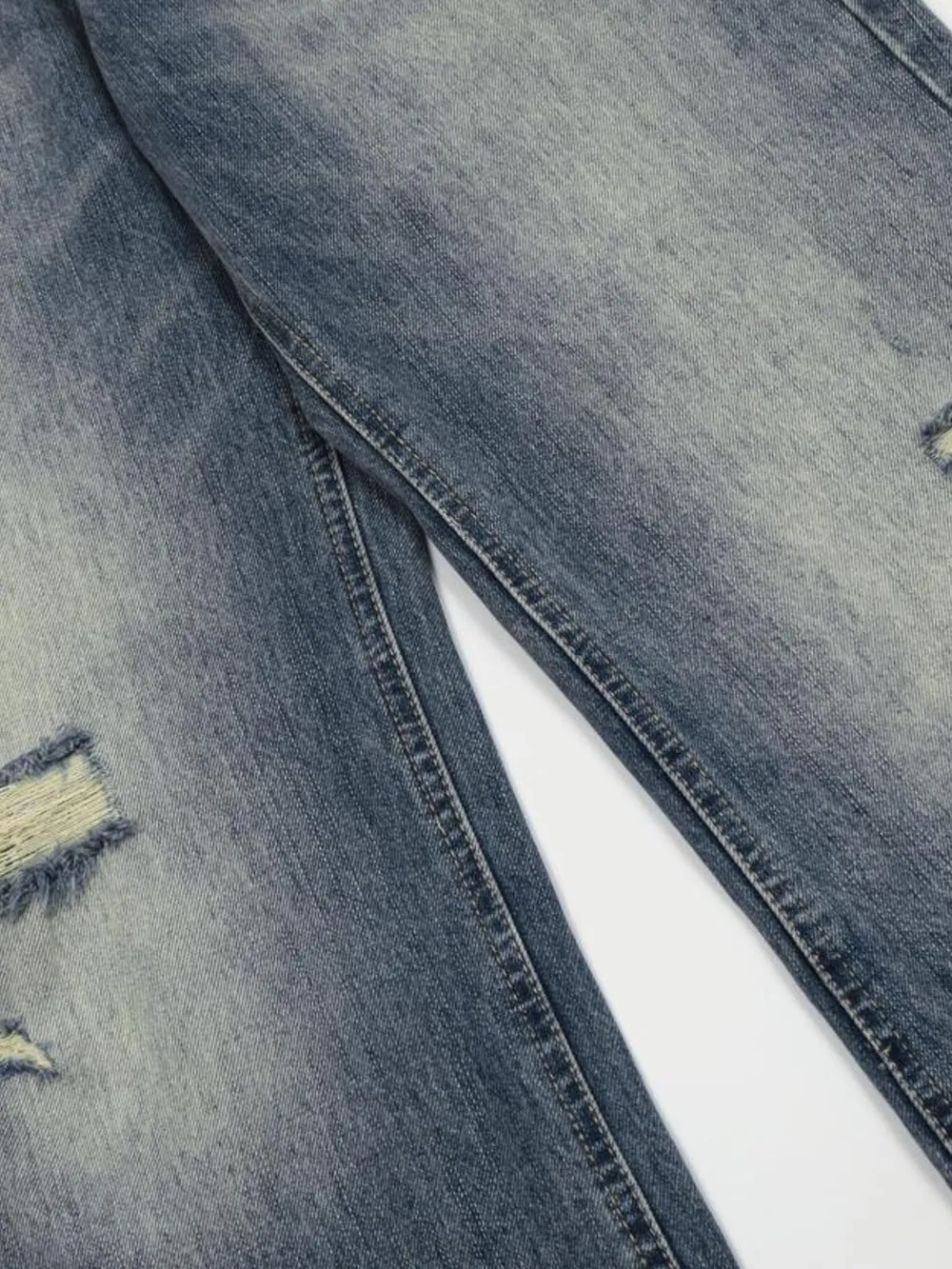 Men's Vintage Wash Distressed Jeans, image 7