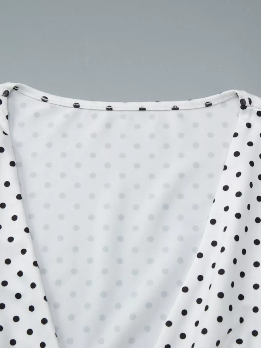 Polka Dot Ruched V-Neck Top, image 13