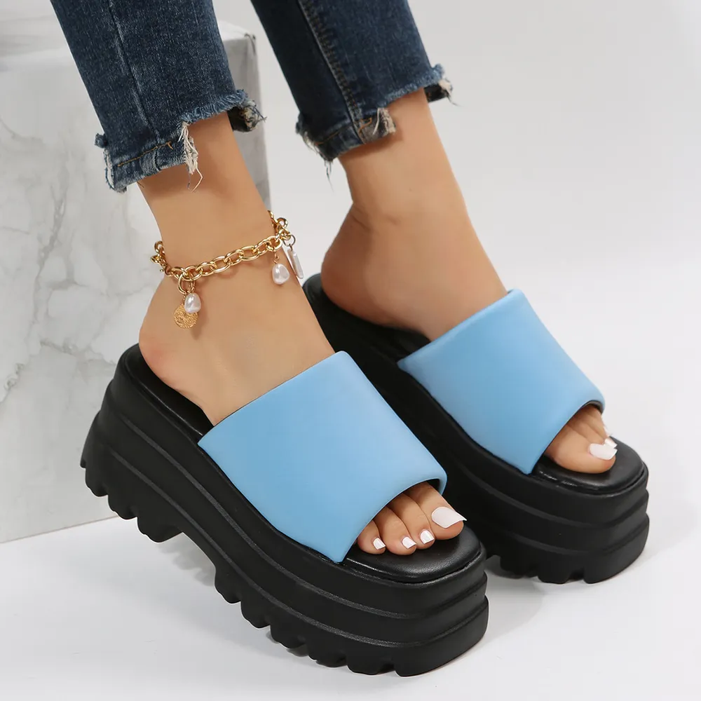 Open Toe Platform Slide Sandals, image 6