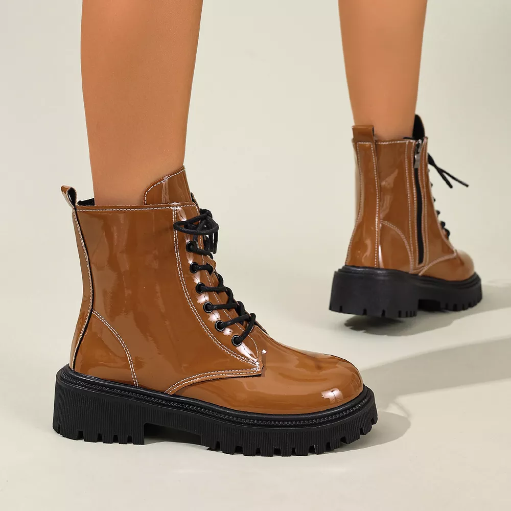 Lace Up Block Heels Boots, image 6