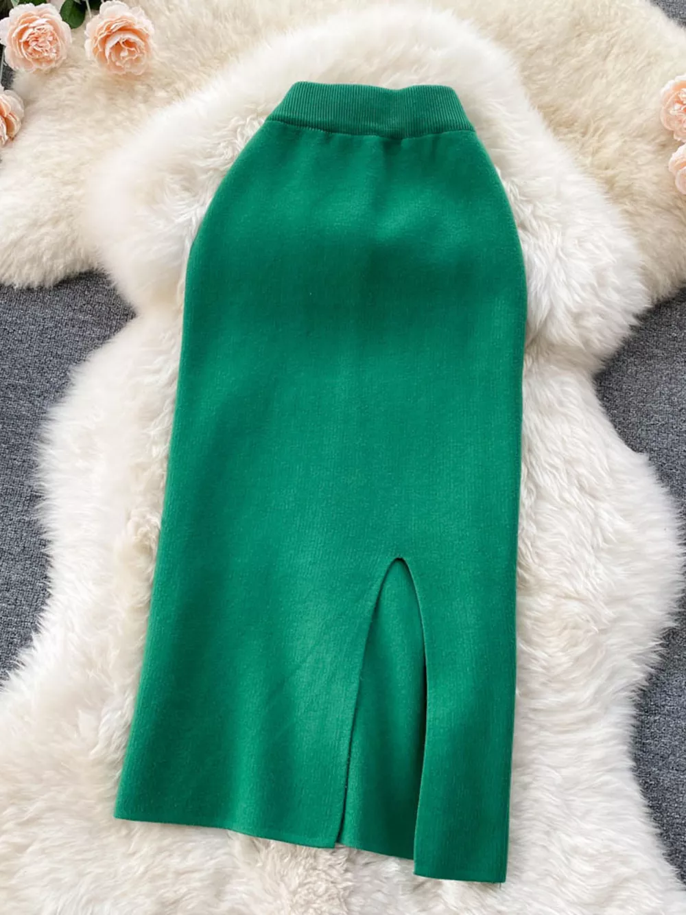 Slit Knit Midi Skirt, image 5