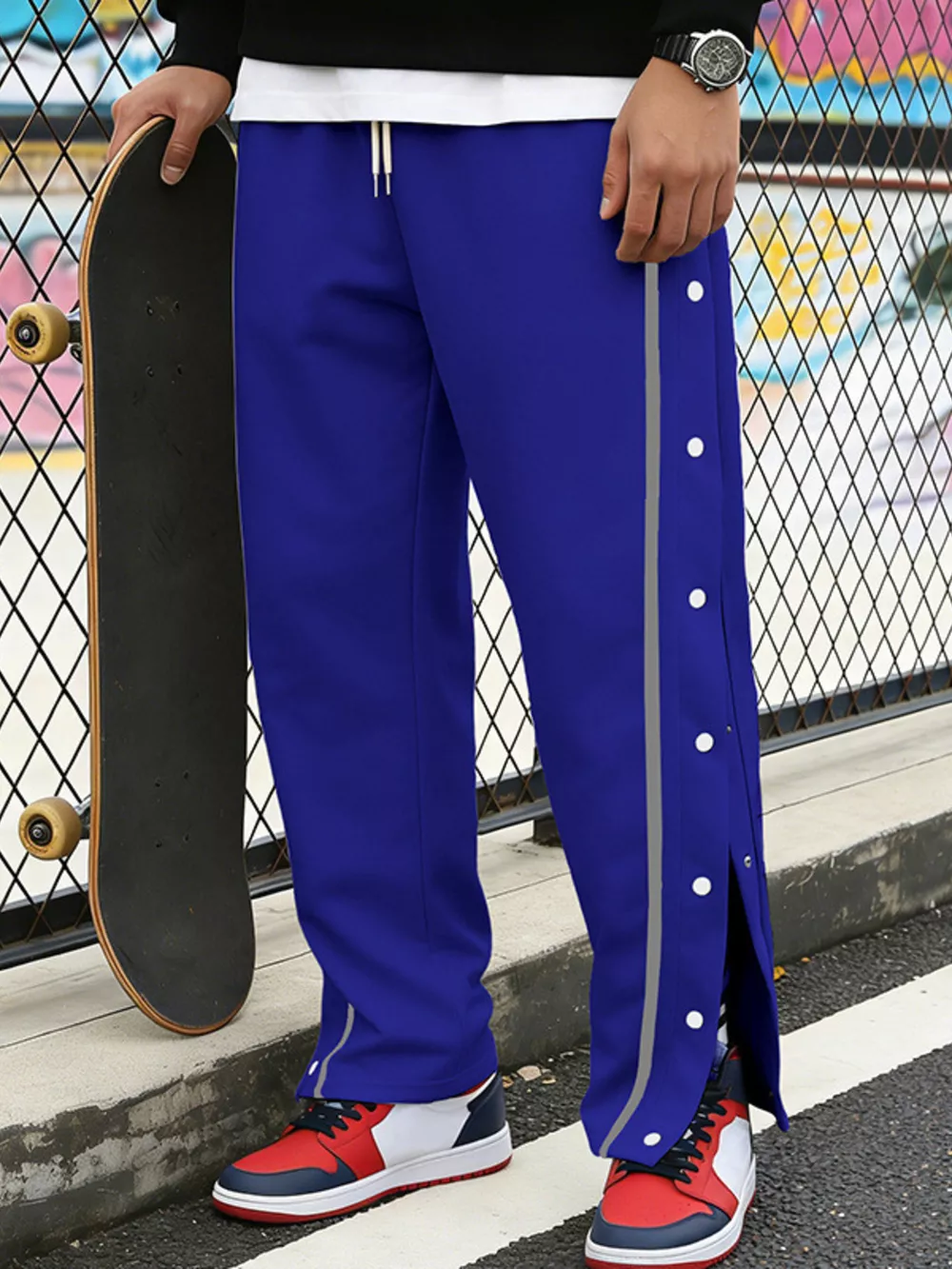 Men's Full Size Side Snap Button Pants Plus Size, image 9