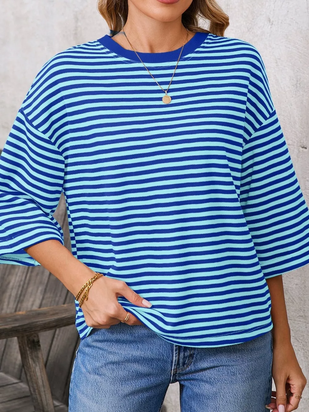 Striped Back Bow Tie T-Shirt, image 7
