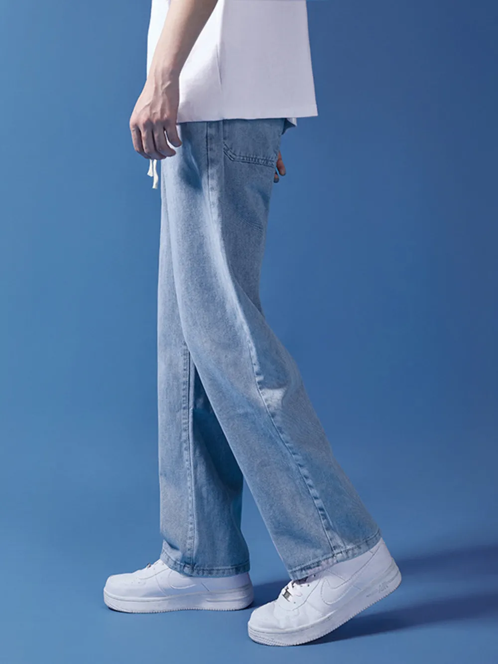 Men's Full Size Drawstring Relaxed Fit Jeans Plus Size, image 9