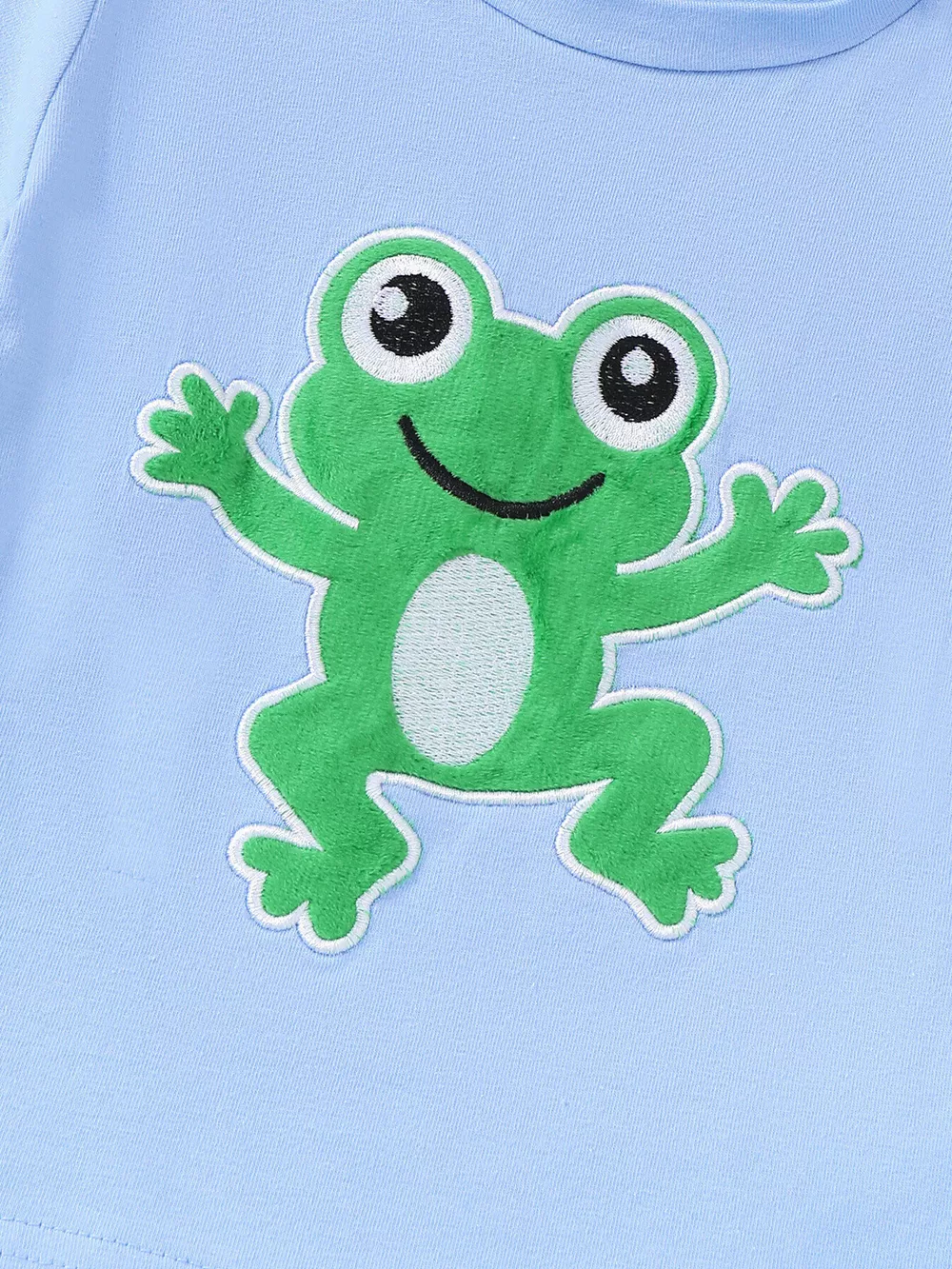 Children's Frog T-shirt and Plaid Shorts Set, image 3
