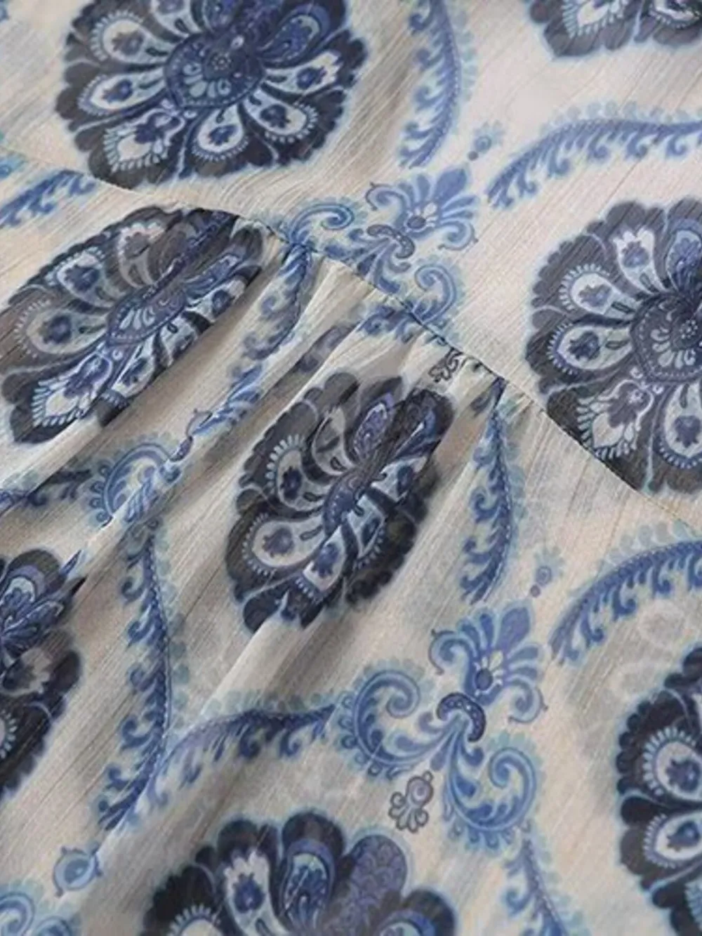 Printed Button Up Long Sleeve Dress, image 4