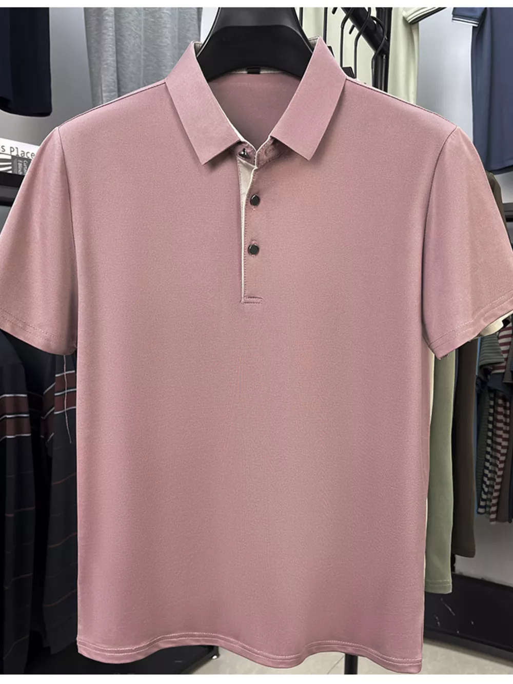 Men's Plus Size Button Detail Short Sleeve Polo, image 9