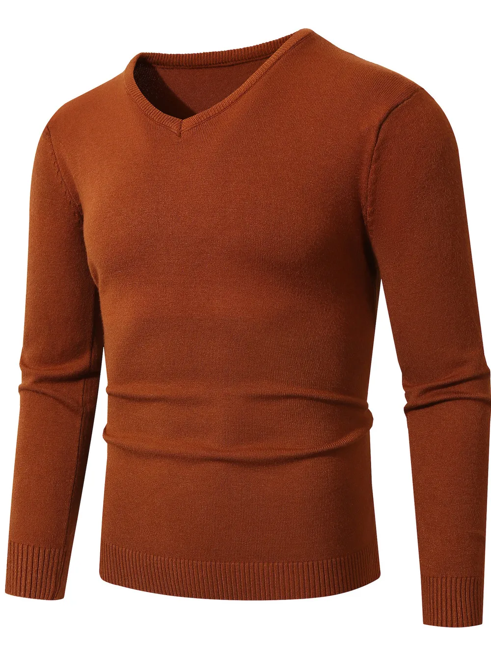Men's Plus Size Ribbed Hem Long Sleeve Sweater, image 12