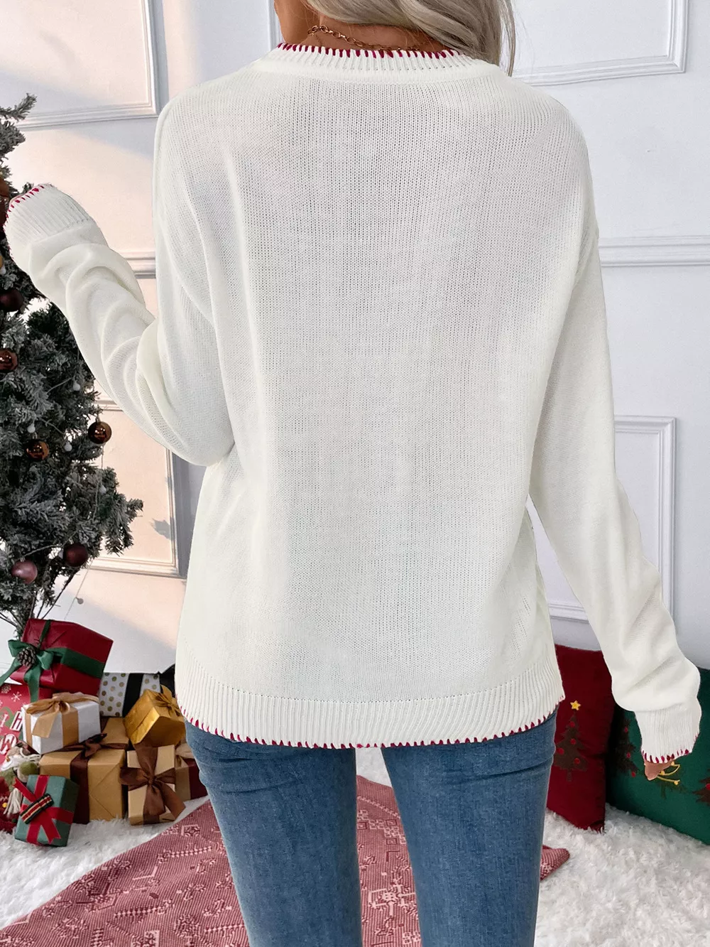 Bow Round Neck Sweater, image 3