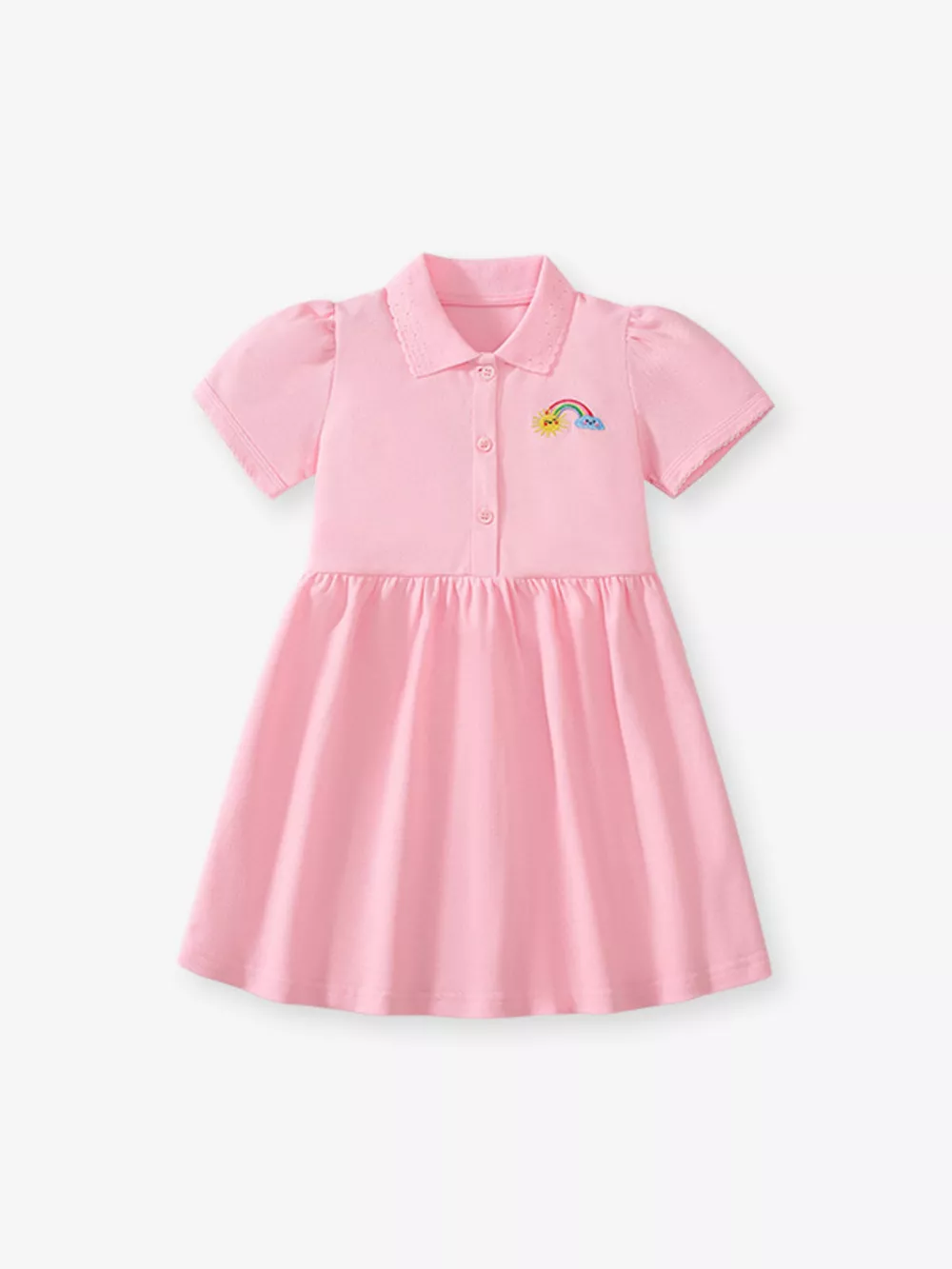 Children's Rainbow Embroidered Polo Dress, image 2