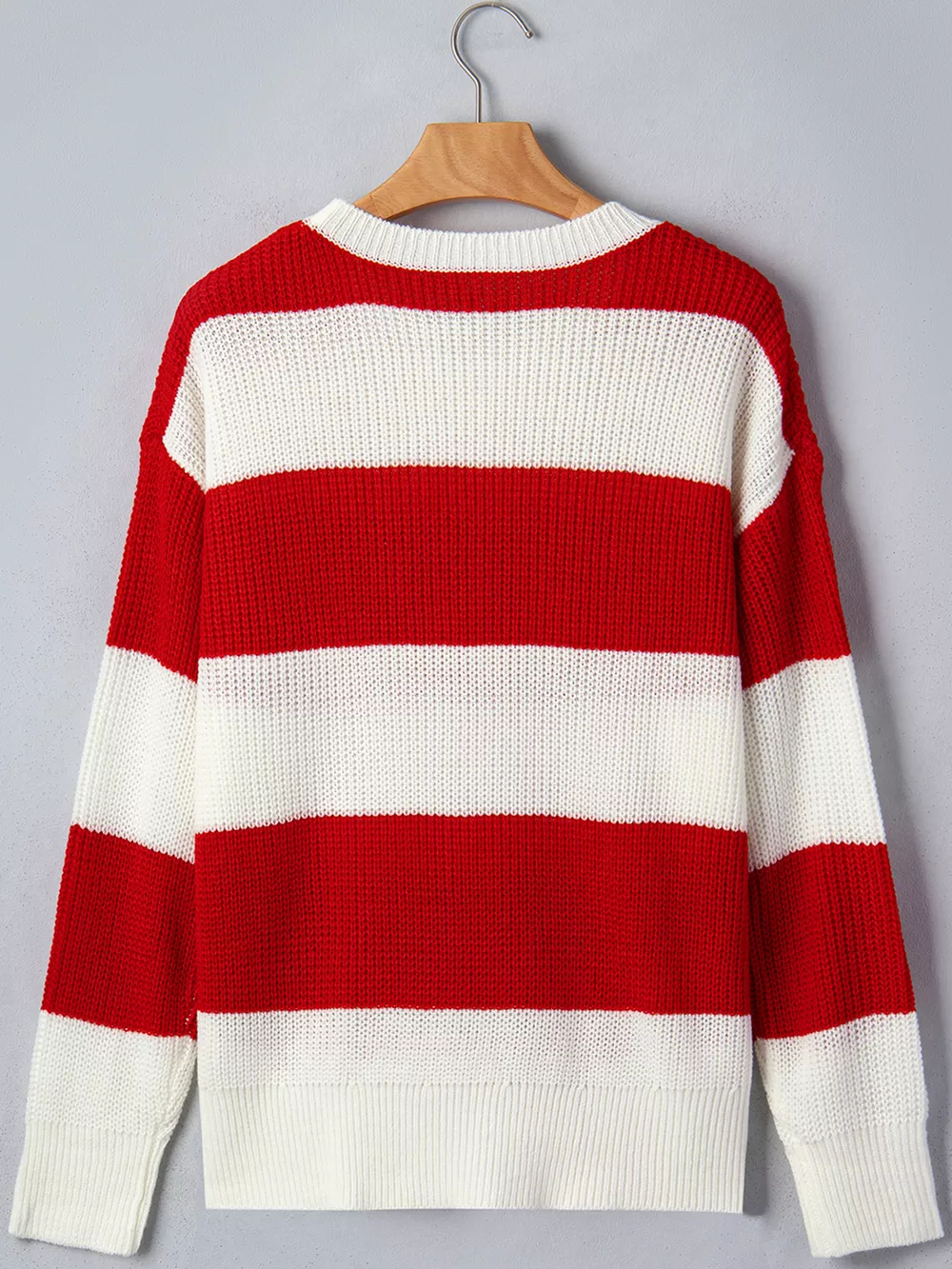 Stripe MERRY Drop Shoulder Long Sleeve Christmas Sweater, image 10