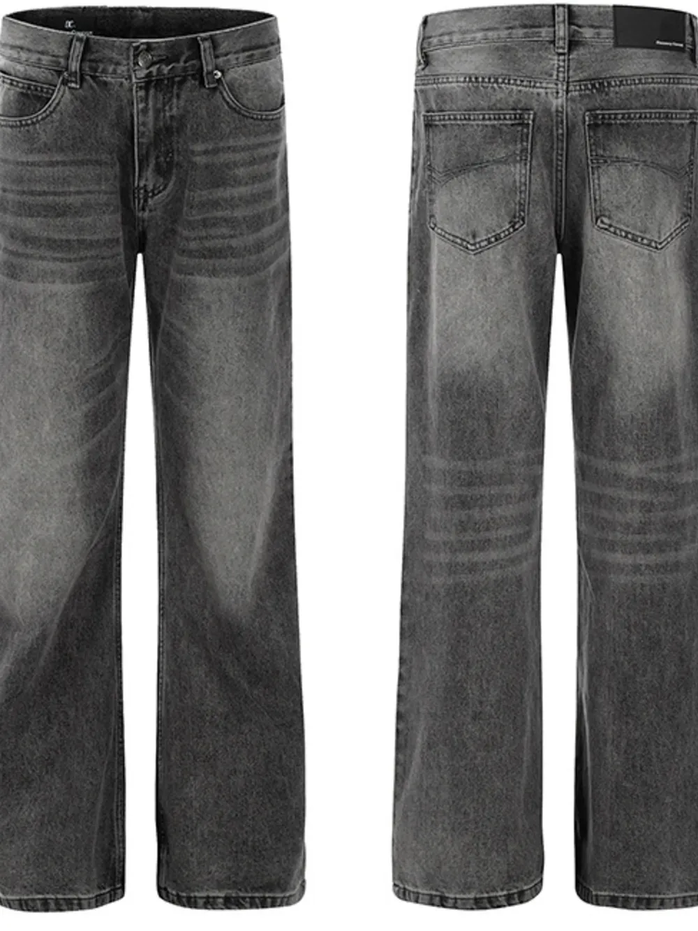 Men's Washed Loose Fit Classic Jeans, image 4