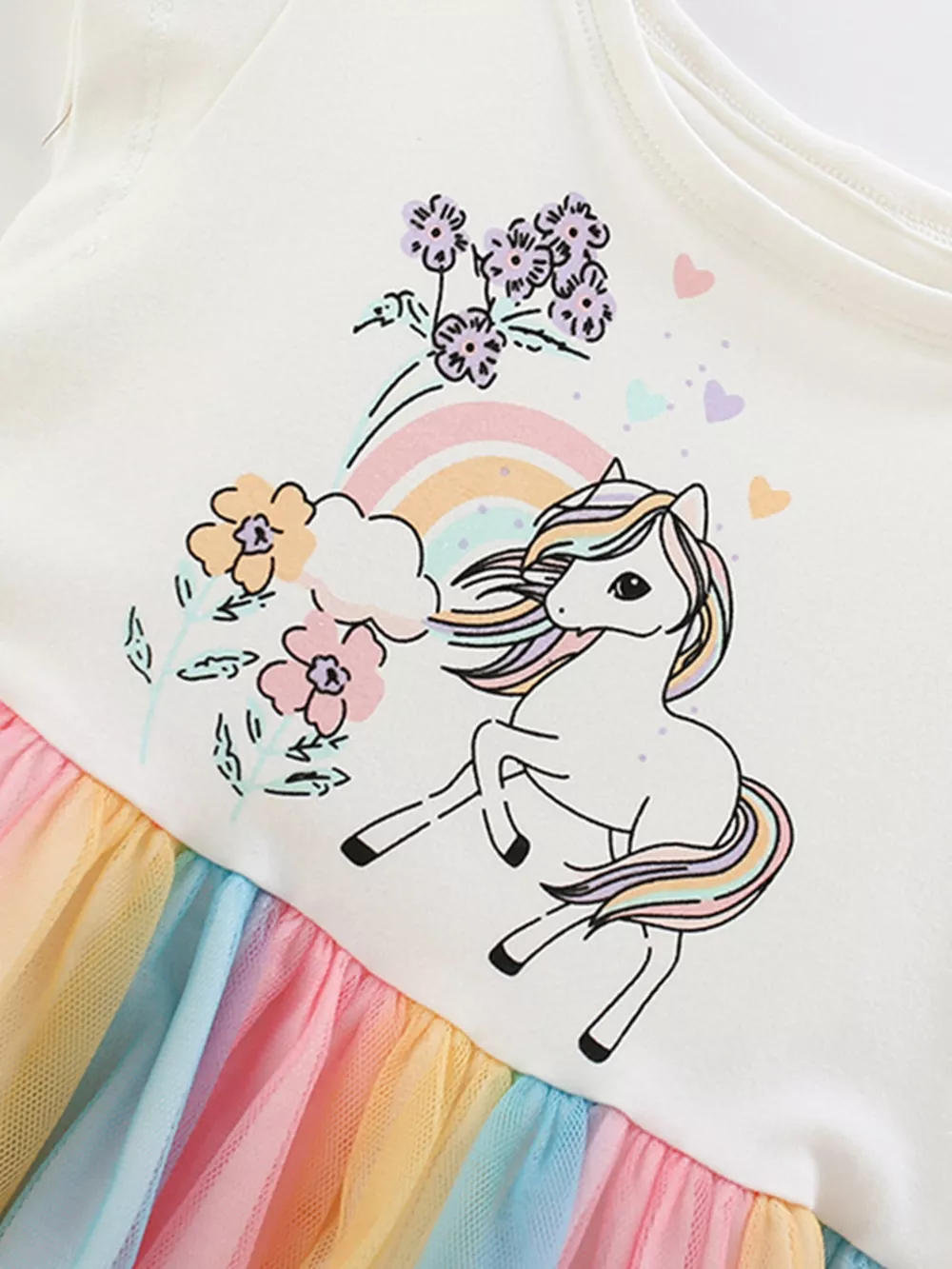 Children's Unicorn Rainbow Tulle Dress, image 3