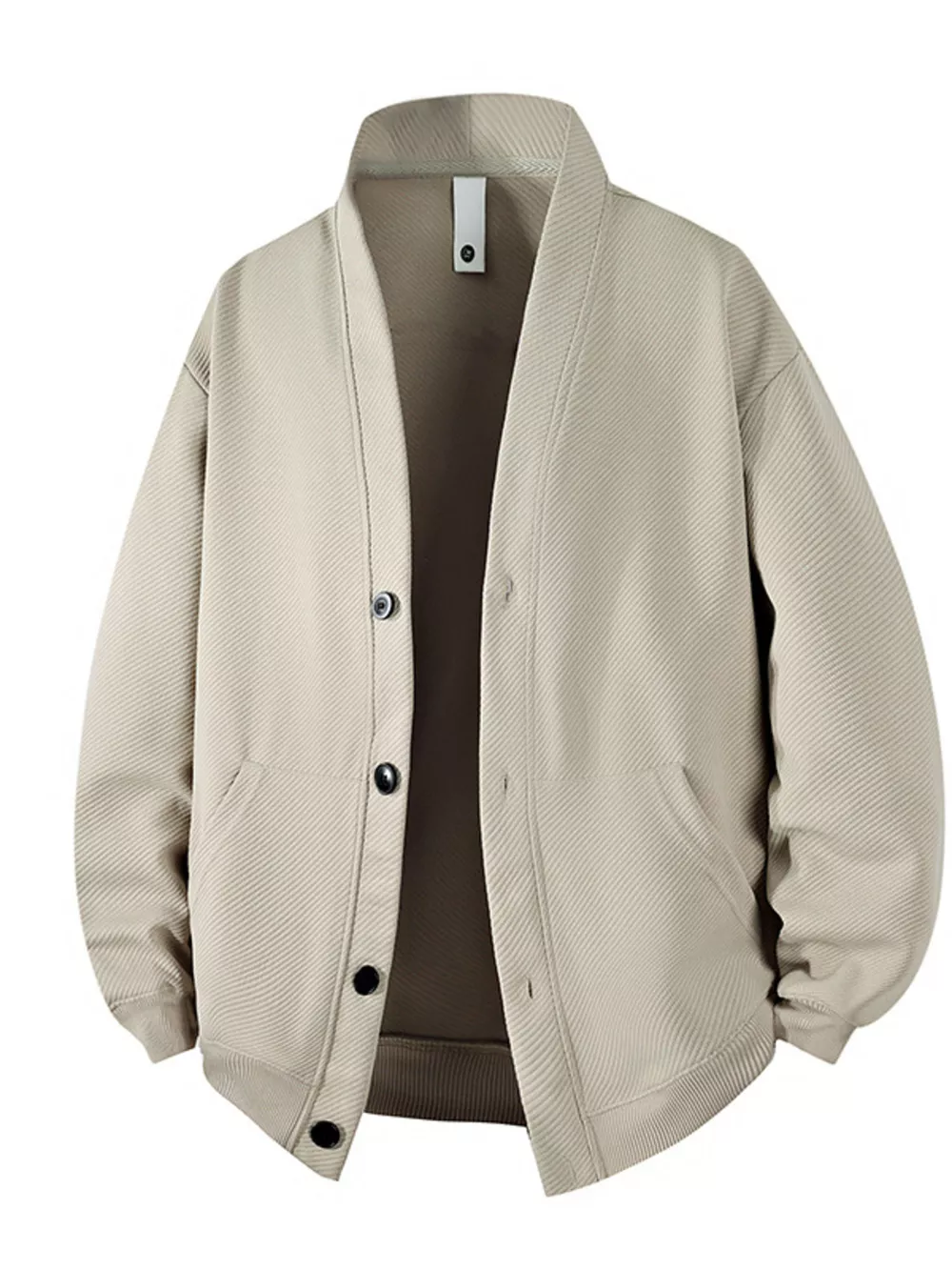 Men‘s Plus Size Textured Button-Down Casual Jacket, image 2