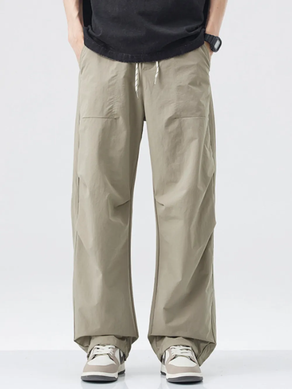 Men's Loose-Fit Drawstring Wide Leg Pants, image 2