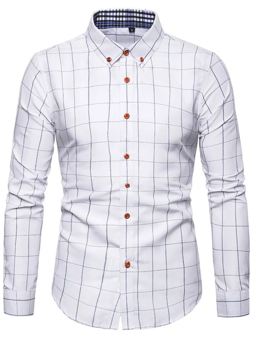 Men's Plus Size Classic Plaid Button-Down Shirt, image 3