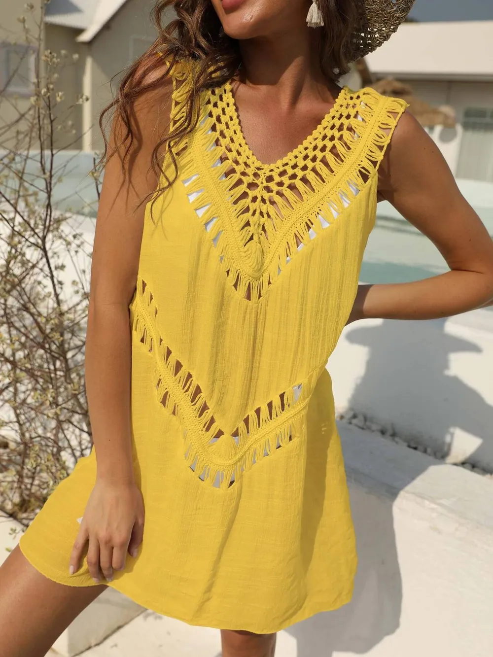 Crochet Detail Beach Cover Up Dress, image 7