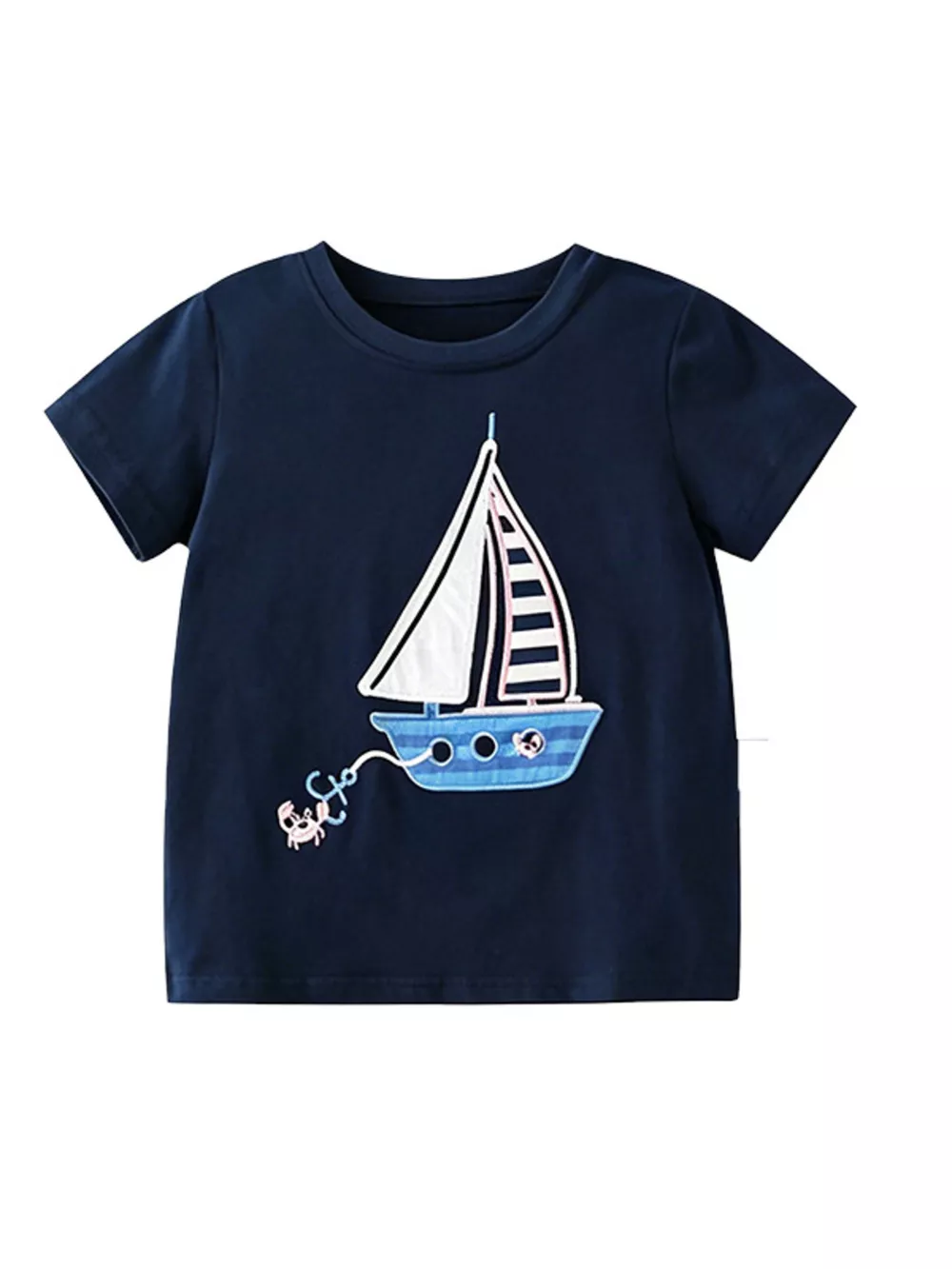 Children's Sailboat Graphic Round Neck T-Shirt, image 3