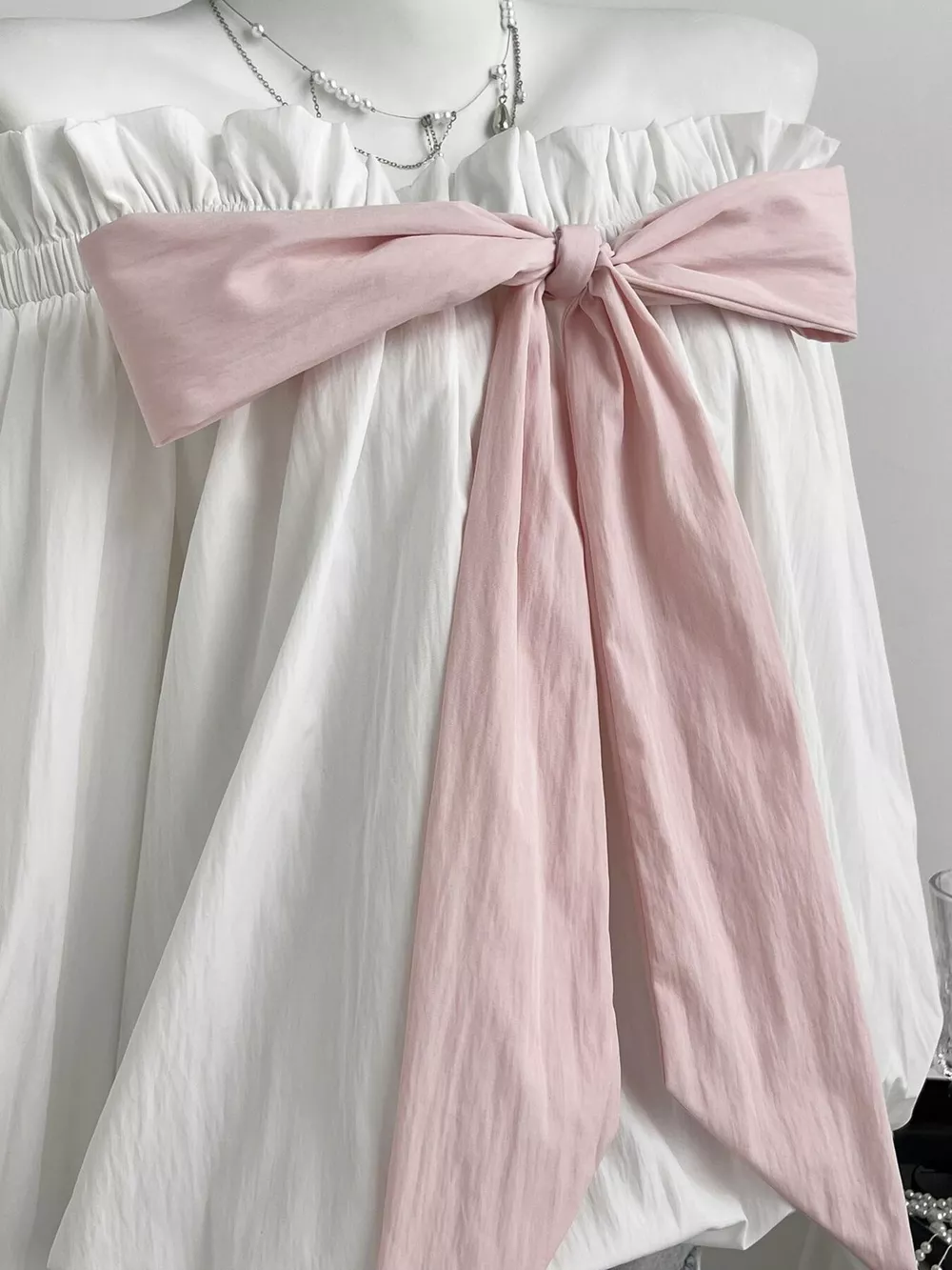 Bow Off-Shoulder Long Sleeve Blouse, image 2
