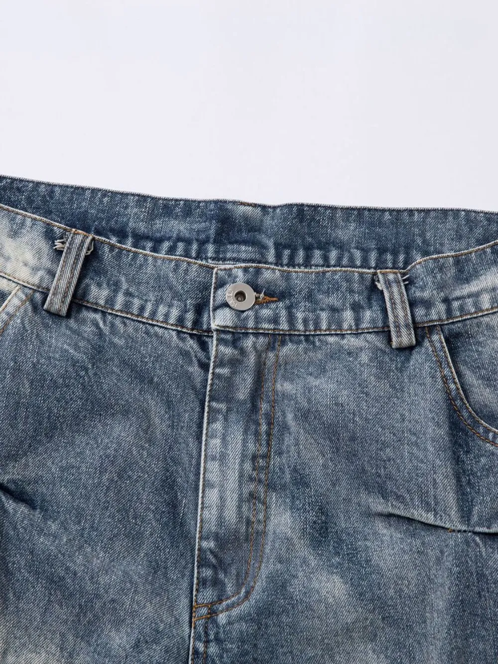 Men's Ruched Wide Leg Jeans, image 4