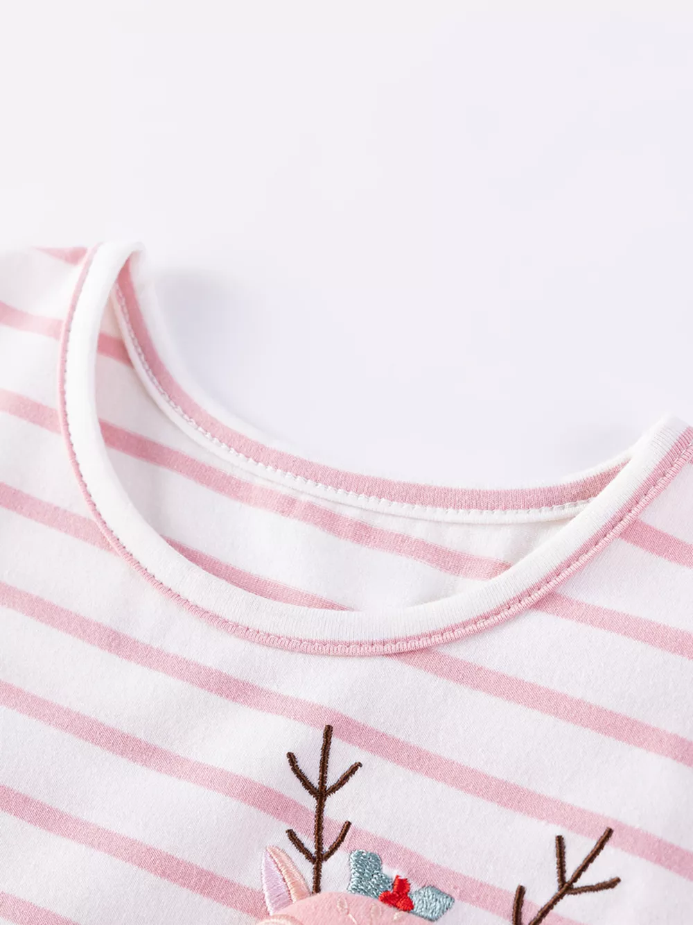 Children's Striped Tulle Dress with Reindeer Applique, image 3