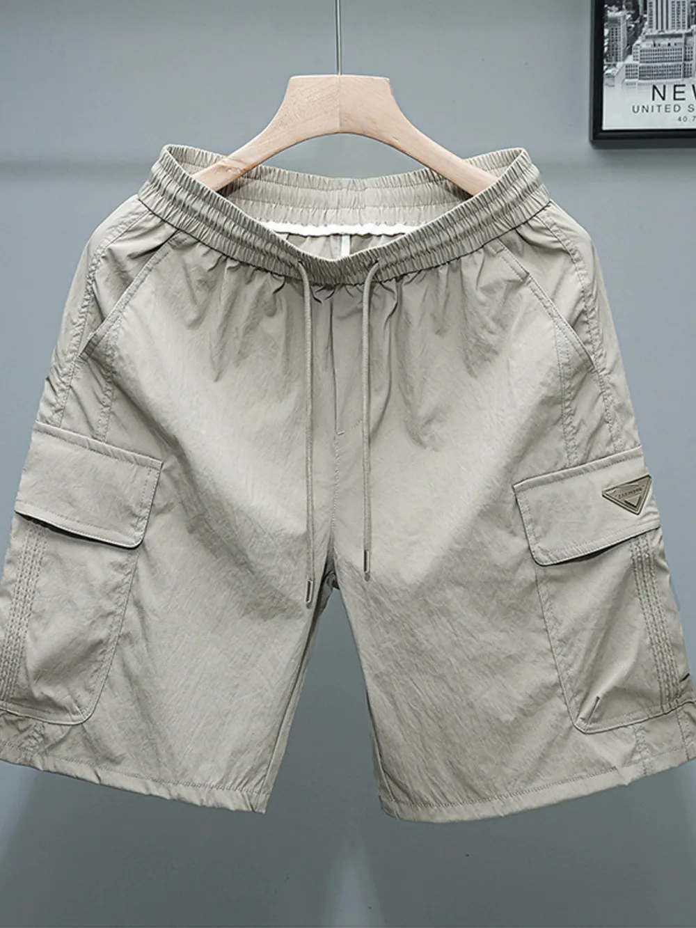 Men's Plus Size Drawstring Cargo Shorts, image 4