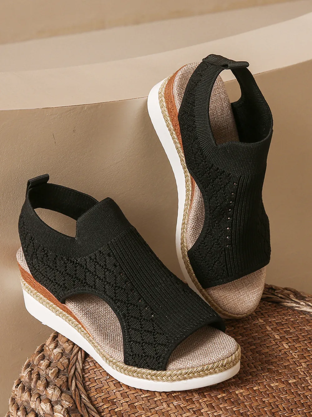 Open Toe Platform Wedge Sandals, image 3