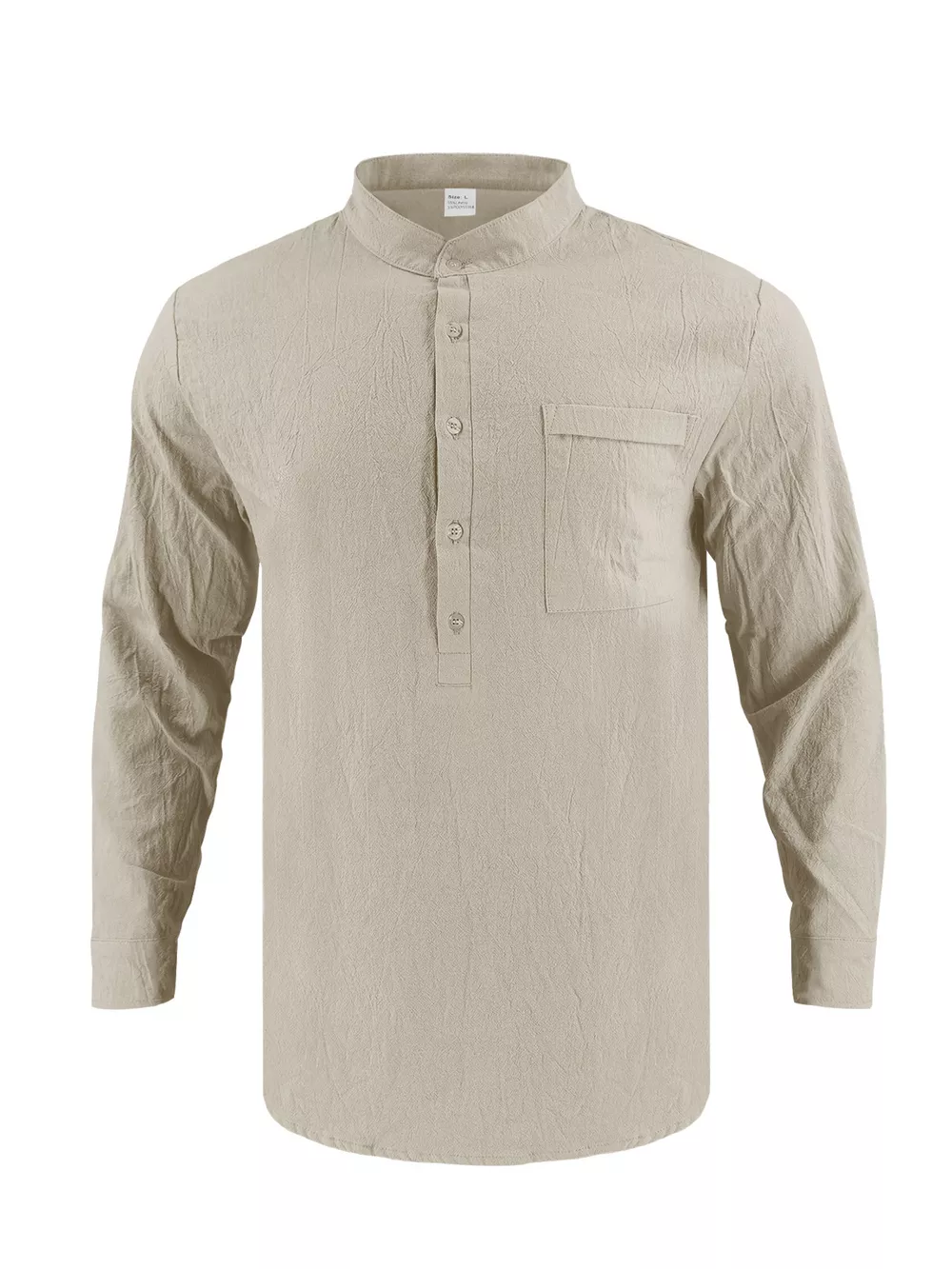 Men's Full Size Button Detail Long Sleeve Shirt Plus Size, image 13