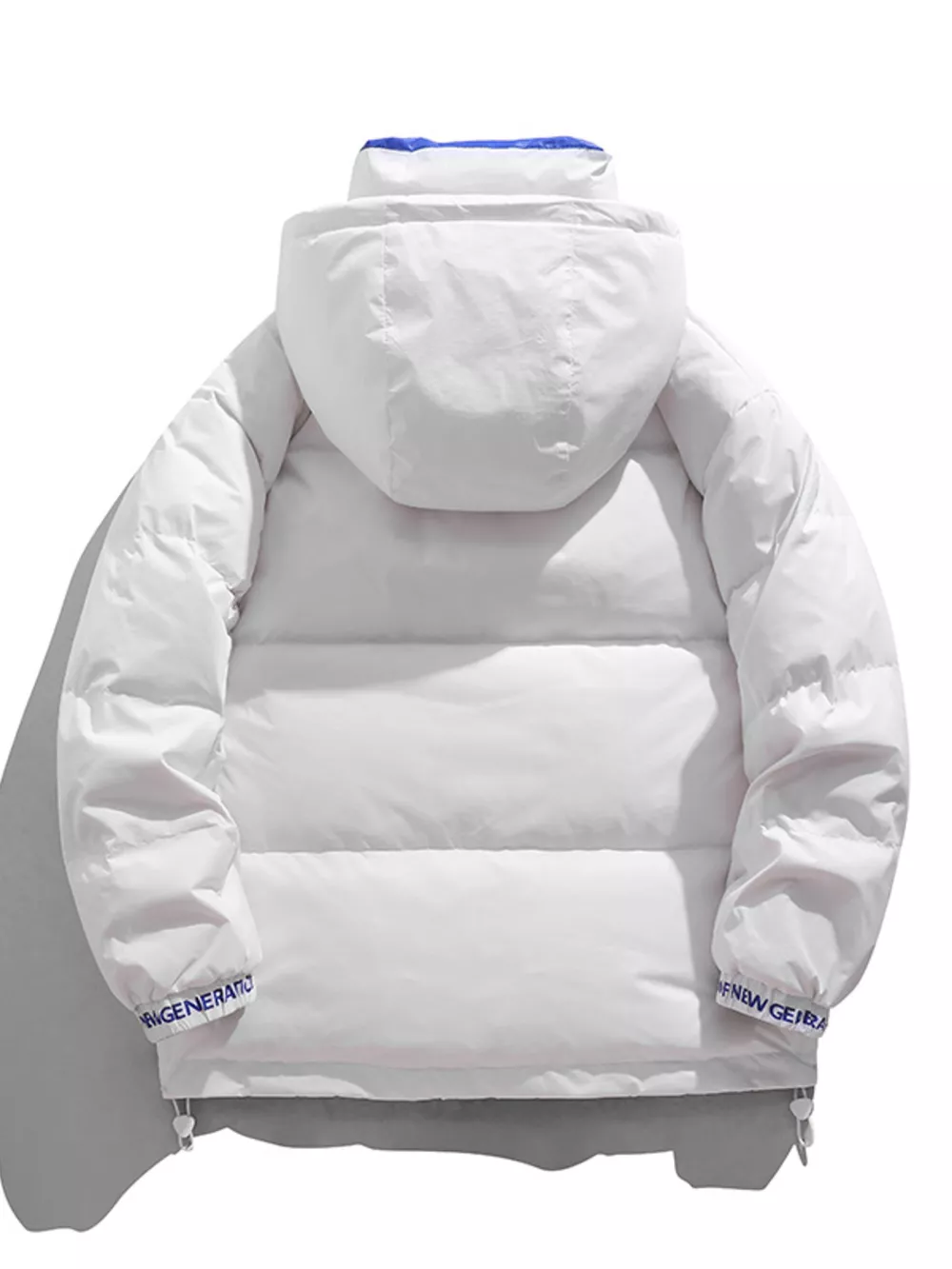 Men's Full Size Contrast Hooded Jacket with Drawstring Hem Plus Size, image 3