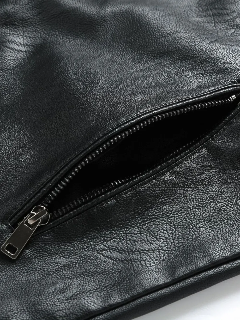 Men's Plus Size Zip Up Leather Moto Jacket, image 10