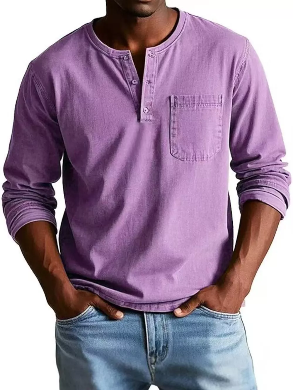Full Size Button Detail Long Sleeve Top Plus Size, image 2