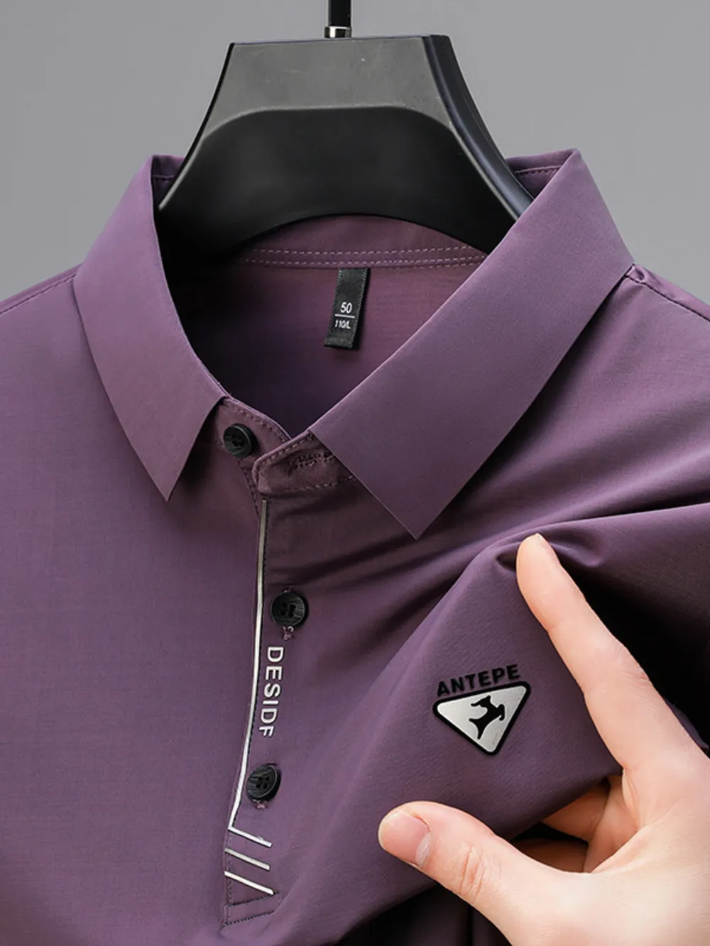 Men's Plus Size Collared Neck Short Sleeve Polo, image 3