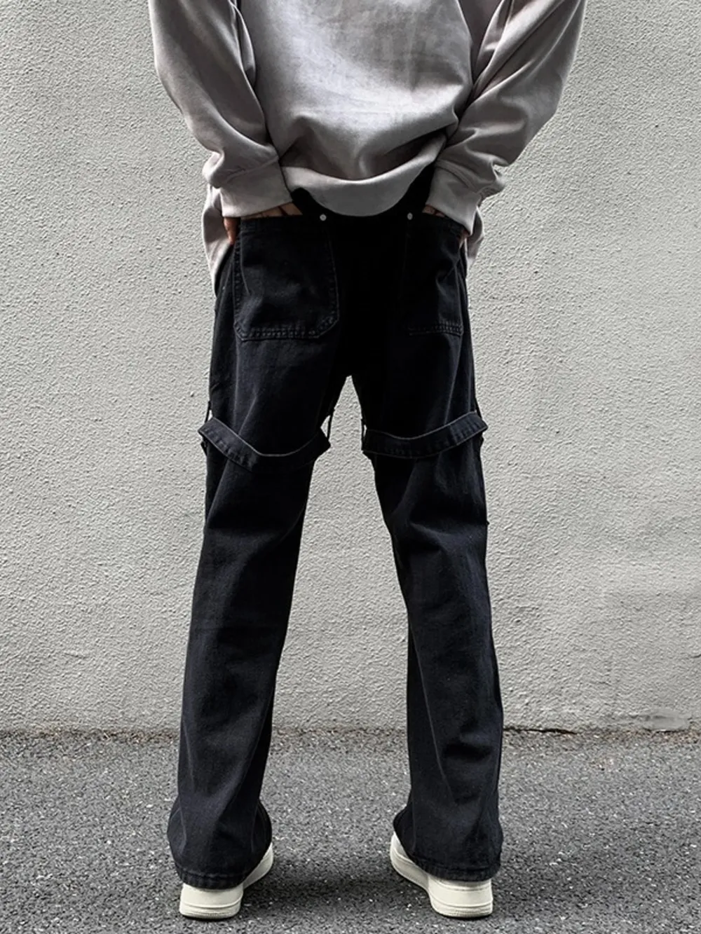 Men's Full Size Cross Strap Embellished Jeans Plus Size, image 3