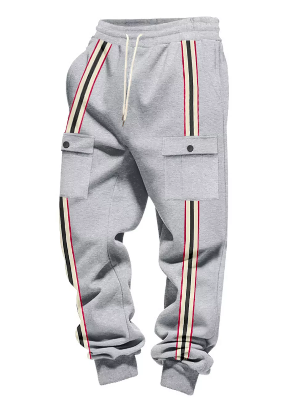 Men's Full Size Casual Striped Cargo Joggers Plus Size, image 23