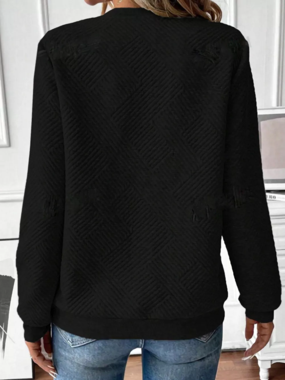 Textured Quarter-Zip Sweatshirt, image 5
