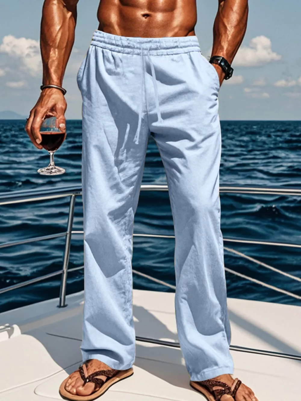 Men's Full Size Casual Loose-Fit Pants with Elastic Drawstring Waist Plus Size, image 9
