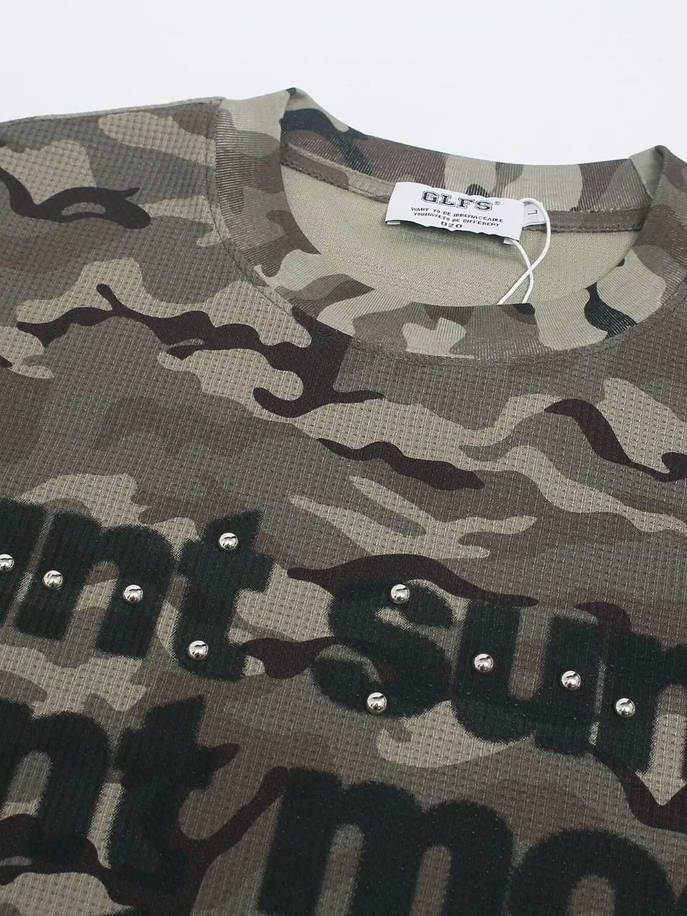 Men's Oversized Camouflage Graphic Long Sleeve T-Shirt, image 4