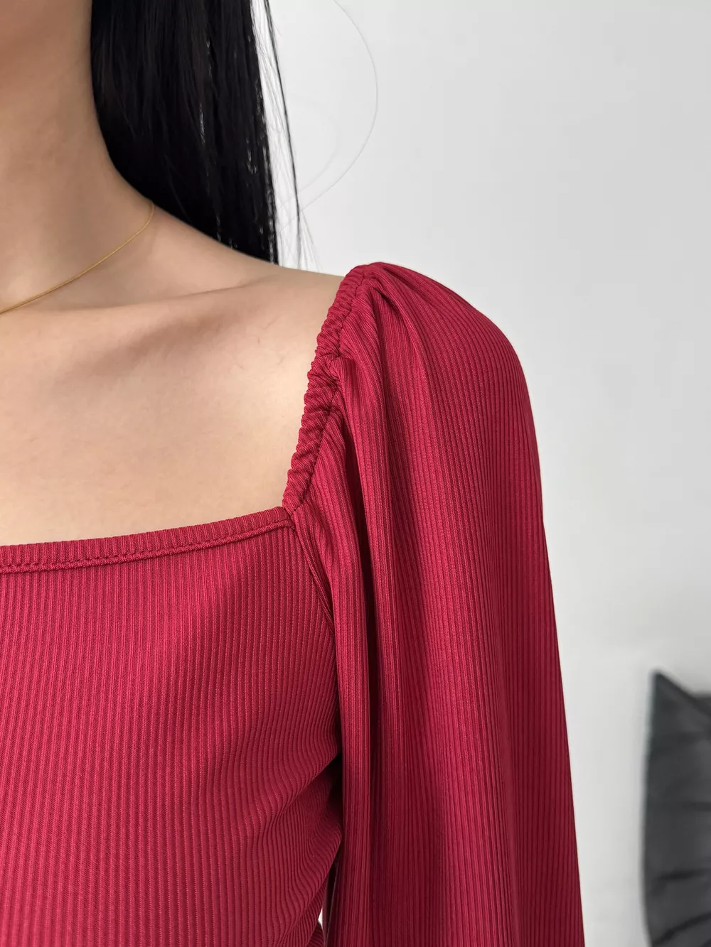 Backless Square Neck Long Sleeve Dress, image 5