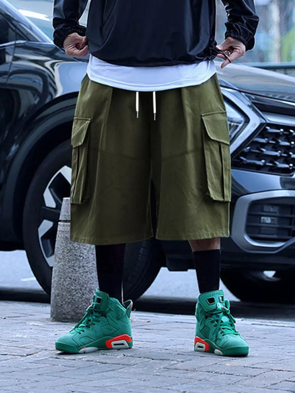 Men's Full Size Cargo Shorts with Drawstring Waist Plus Size, image 5