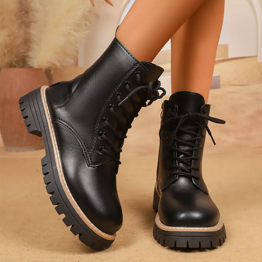 Lace-Up Platform Boots, image 3