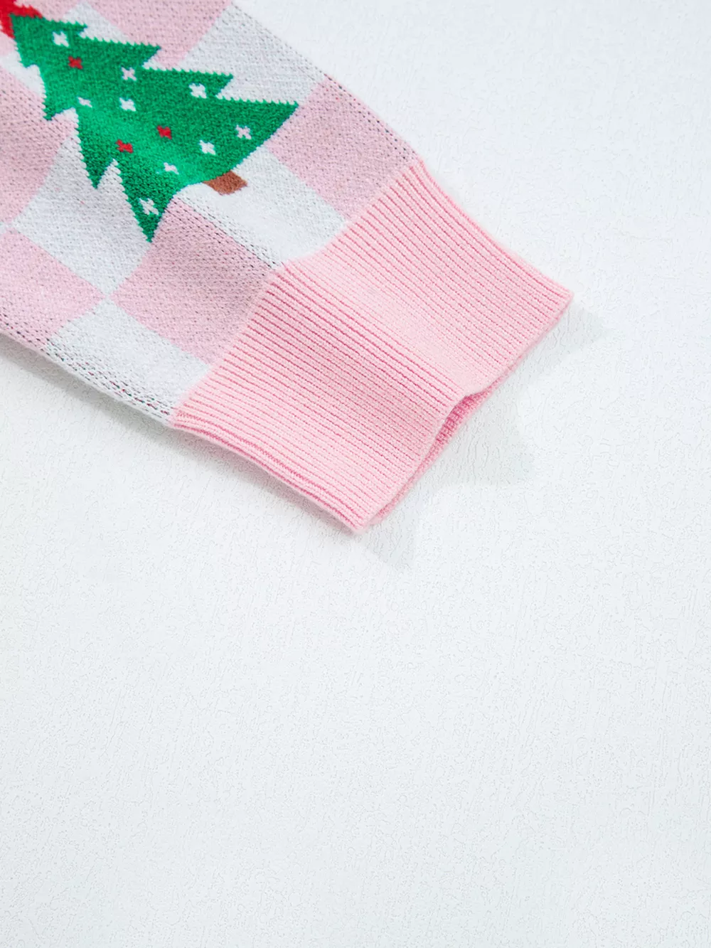 Christmas Tree Pattern Checkered Button V Neck Cardigan, image 10