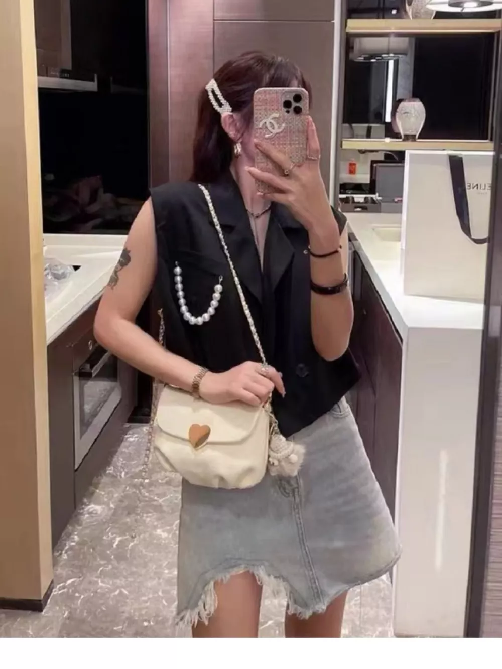 Heart Buckle Chain Crossbody Bag, image 5