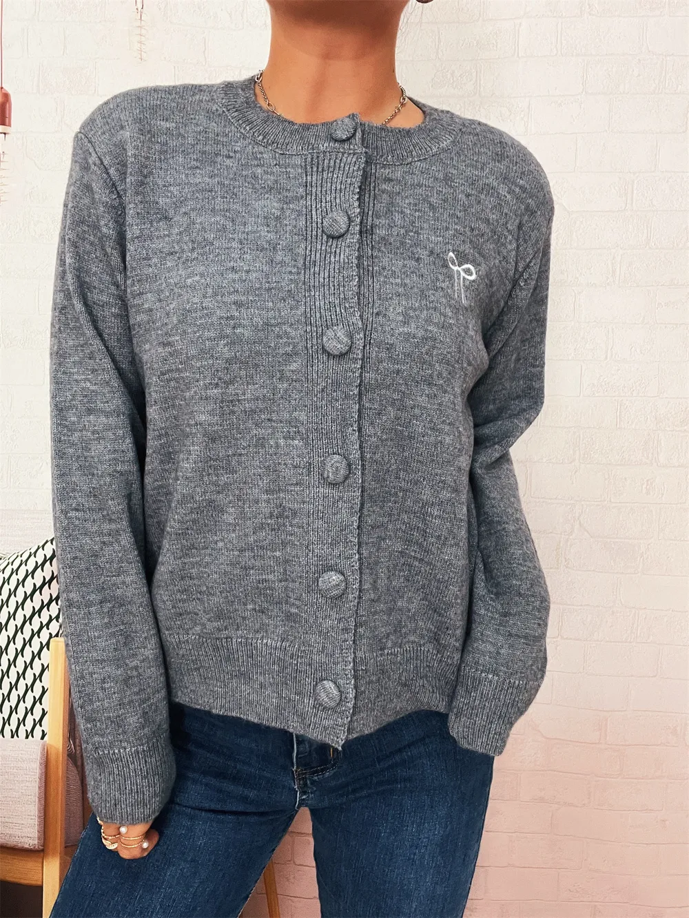 Button-Up Long Sleeve Cardigan, image 16