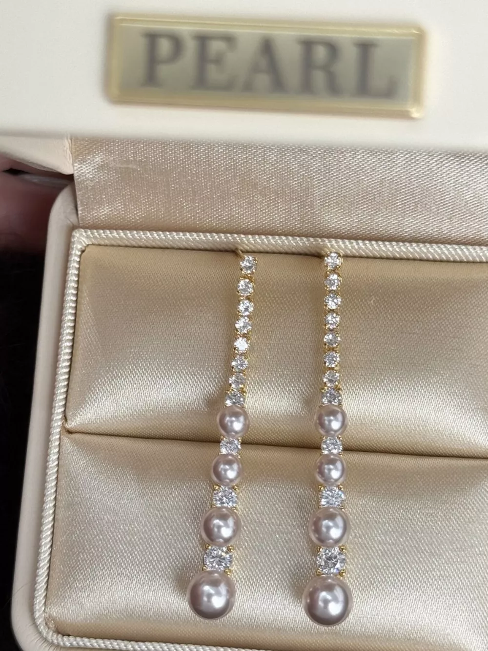 Pearl Zircon Drop Earrings, image 5