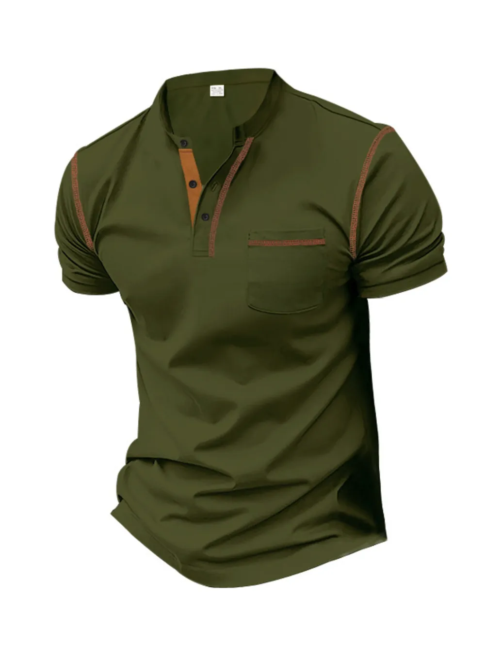 Men's Full Size Button Detail Short Sleeve Polo Plus Size, image 4