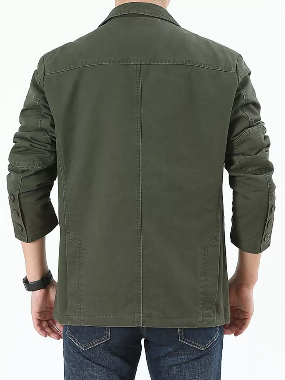 Men's Plus Size Button Up Lapel Collar Blazer, image 4