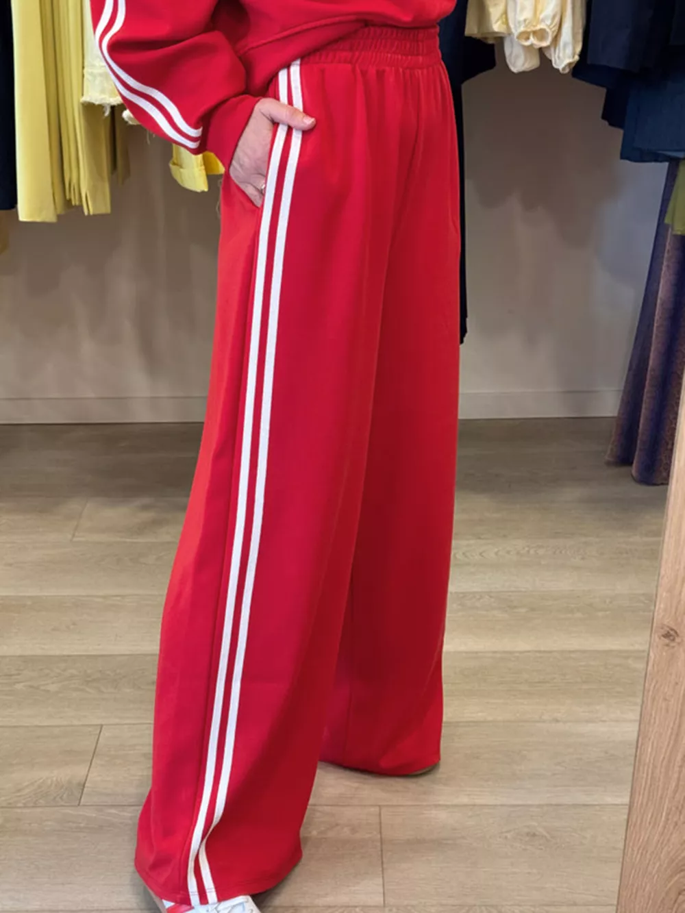 Striped Detail Crewneck Top and Elastic Sweatpants 2pcs Set, image 8